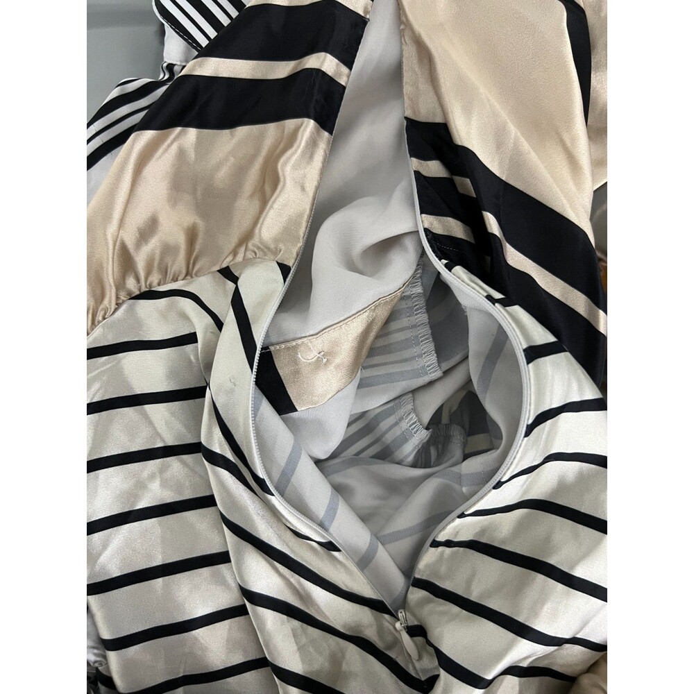 Azura Satin Stripe Wrap Shirt Dress S Tie Front Y2K Mini Statement - Picture 8 of 10